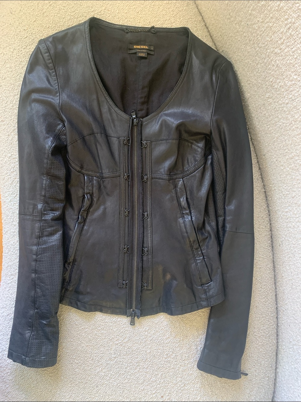 Diesel Black Gold Leather Jacket
